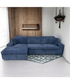 MAF furniture MAF L-Shaped Corner Sofa, 3-Seater, Modern Corduroy Fabric, MAF-S6251 Blue
