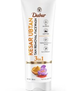 Dabur Kesar Ubtan Face Wash-100Ml|Enriched With Natural Turmeric, Niacinamide & Saffron To Brighten, Tone And Gently Exfoliate Skin|For Removing Tan, Dark Spots, Dirt & Impurities|For Men & Women