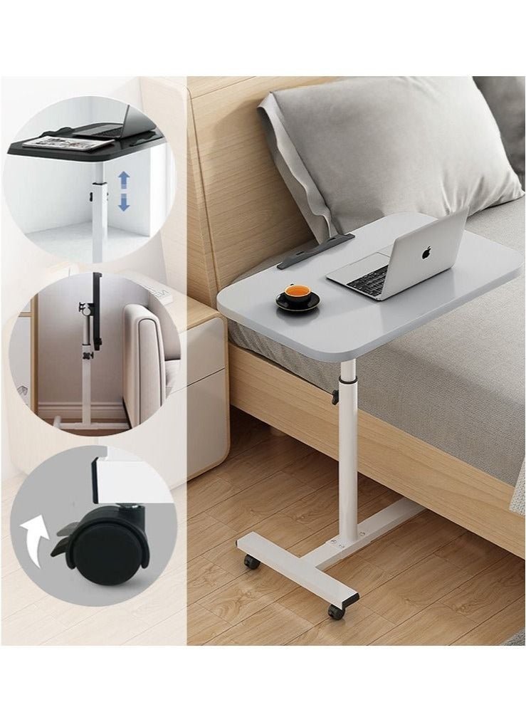 MIXDE 360° Swivel Height Adjustable Foldable Side End Table with Wheels