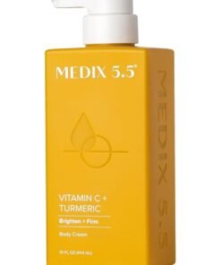 Medix 5.5 Vitamin C + Turmeric Body Treatment Cream 444ml | Brightening & Firming Moisturizer for Dark Spots, Dry Skin & Uneven Tone | Anti-Aging Cream for Face, Neck & Body