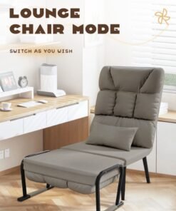 Alternative view of Zeno Folding Sofa Bed Convertible Single Sofa Chair Bed with 5-Position Adjustable Backrest Padded Seat Lounge Couch for Living Room