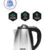 GEEPAS Electric Tea Kettle 1.8 L, Auto Shut Off And Boil Dry Protection, Safety Lock Lid, 360 Degree Rotational Base, Stainless Steel, Ergonomic Handle, Perfect Pour, Large Capacity 1.8 L 1500 W GK5454B Silver/Black