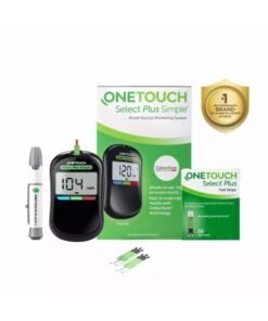 OneTouch Select Plus Simple Bundle glucometer machine with 50 Test Strips + 10 Strips Free | Simple & accurate testing of Blood sugar levels at home, Global Iconic Brand, Includes 10 Sterile Lancets + 1 Lancing device, Black