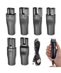 Peachjoy Shaver Charger, 6 Pcs Universal Shaver Converter, 6 Unique Head Shape Power Cord Supply Adapter, DC Connector, Beard Trimmer Charger, Men's Razor Charger Cable Kit, Multi-Functional Charging Solution