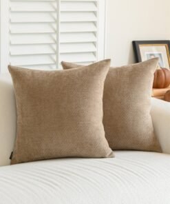 a moment Pack of 2 Decorative Chenille Throw Pillow Covers with Twill Cushion Covers for Sofa Living Room Couch Bed 45x45 CM