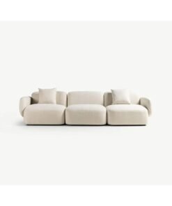 Comfynest 3 Seater Sofa - Ivory Color, Comfortable and Elegant Design, stylish seating perfect for living room
