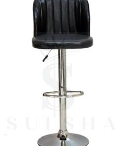 SULSHA Modern Height Adjustable Chair , Bar Chair , Bar Stool Set Leather Padded Stool BLACK/Silver1