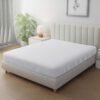 Hotel Linen Klub Stripe Microfiber White Fitted Sheet Double 120x200 cm