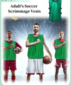 HALAMODO Adult's Soccer Scrimmage Vests Outdoor Sport Pinnies Soccer Jersey Training Vests Football Daily Practice Vests Breathable Loose Vest for Team & Athlete & Youth