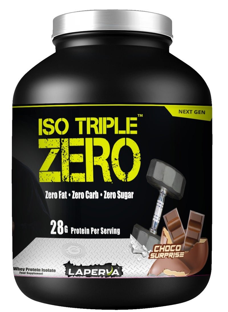 Laperva Iso Triple Zero Whey Protein Isolate Next Generation, Zero sugar ,Zero carb and Zero Fat, Choco Surprise Flavor, 2 Lbs