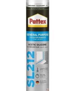 Pattex Acetic Transparent Silicone Sealant For Indoor And Outdoor,280ml-SL212,Transparent