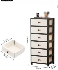Alternative view of DUNISO Multipurpose Plastic 6-Drawer Storage Cabinet for Kitchen, Bathroom, Bedroom,Kitchen,Living Room,Office,Multifunctional Waterproof Design 6-Tier Vertical Storage Cabinets With Drawers, Slim Narrow Cabine