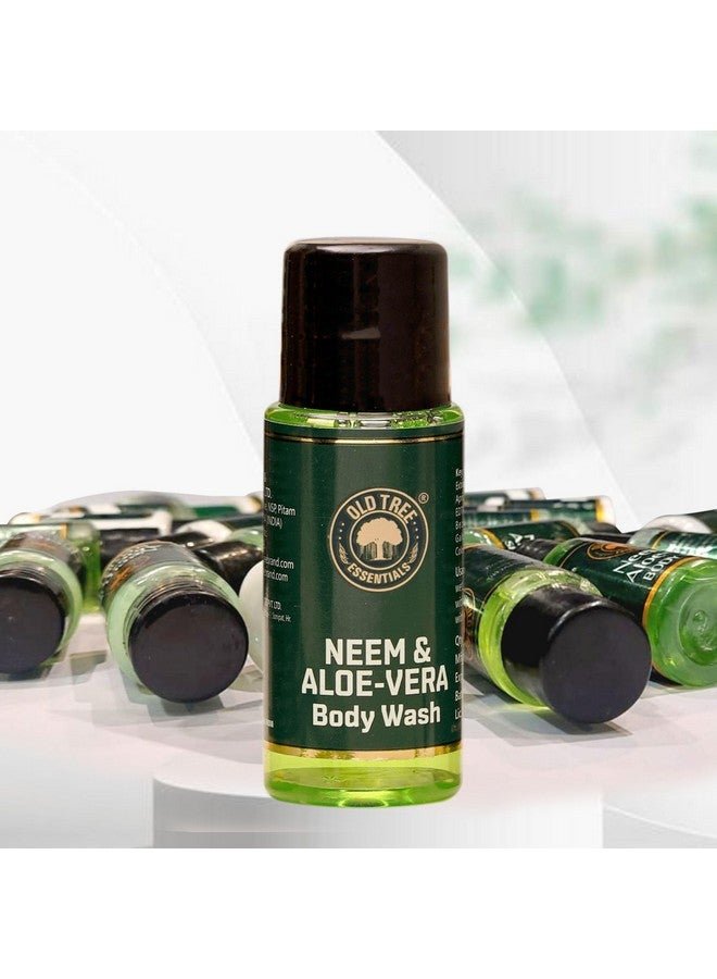 Old Tree Neem & Aloevera Bath Gel For Hotel 20Ml - (Set Of 100 Pcs) | Travel Size Body Wash Gel Toiletries For Hotel Amenities, Guest House, Marriage Hall And Hospitality