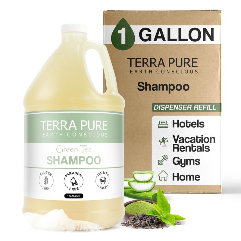Terra Pure Hotel Shampoo 1 Gallon For Hospitality Vacation Rentals to Refill Dispensers Single Gallon