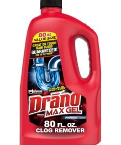 Drano Max Gel Drain Clog Remover and Cleaner for Shower or Sink Drains, Unclogs and Removes Hair, Soap Scum and Blockages, 80 Oz