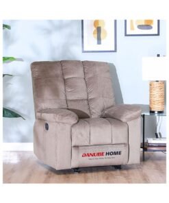 DANUBE HOME V2 Simone 1 Seater Fabric Recliner Sofa Modern Design One Seat Relaxing Chair Living Room Furniture 95x74x105cm Light Brown