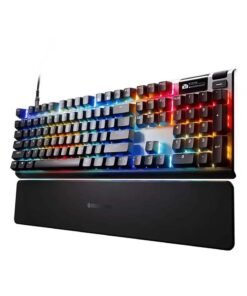 SteelSeries Apex Pro Gen 3 Full Size Mechanical Gaming Keyboard, OmniPoint 3.0 Adjustable HyperMagnetic Switches, Double Shot PBT Keycaps, US English Layout, Wired Connectivity, Black | 64660