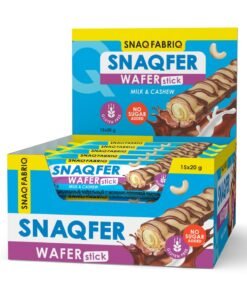 Snaq Fabriq Snaqfer Wafer Stick with Milk and Cashew Gluten Free and No Sugar Added 15x20g