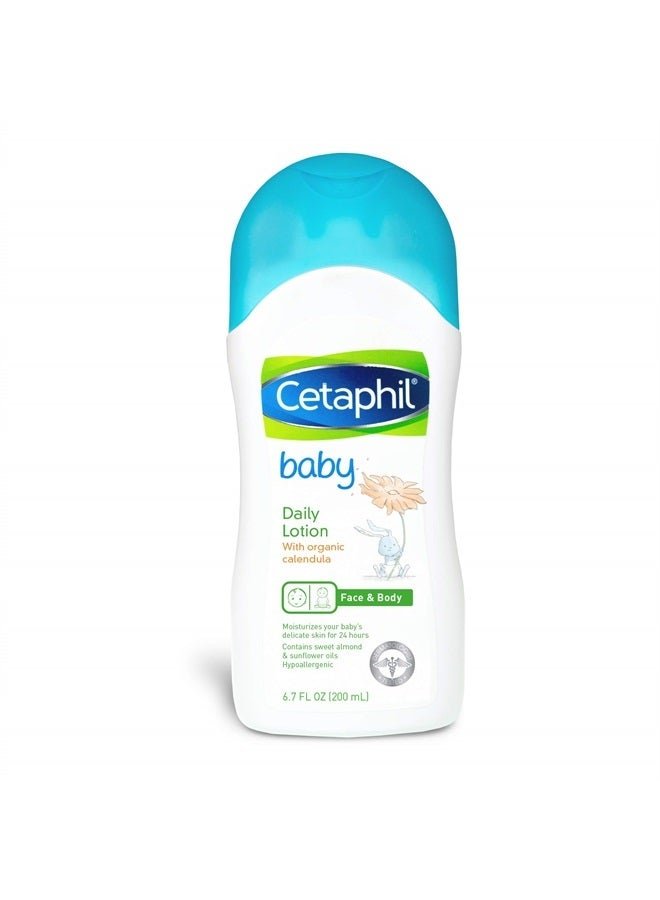 Cetaphil Baby Daily Lotion with Organic Calendula, Mother's Day Gifts, Hypoallergenic, Sweet Almond & Sunflower Oils,6.7 Fl. Oz (Packaging May Vary)