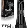 ENCHEN Spark 3 Groin & Body Trimmer Kit for Men, Waterproof,LED Spotlight, Ceramic Blades, Type-C Charging, 4 Adjustable Combs (3mm–12mm), Full Body Grooming Tool-Black