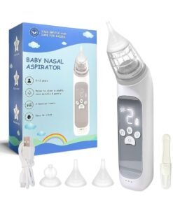 AMINAC Electric Nasal Aspirator for Baby, Adjustable Suction Nose Cleaner, Gentle and Effective Nose Sucker for Baby & Toddler,  3 Soft Silicone Tips, Music and Colorful Light Soothing