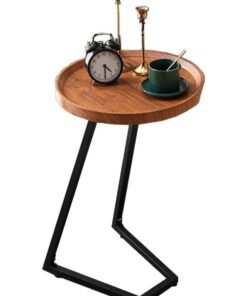 DubaiGallery Side table simple and modern corner sofa aesthetic standing table oval coffee table tea table wood floor design home furniture