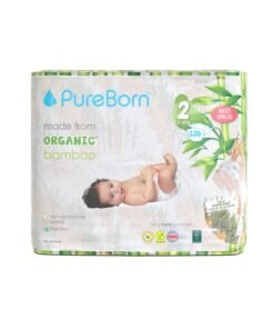 PureBorn Organic Diapers Size-2 3-6kg Master Value Pack Pineapple Print 128 Diapers