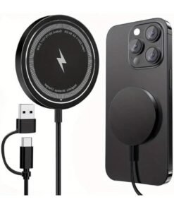 Arabest Fast Magnetic Wireless Charger for iPhone 12/13/14/15/16 Series & AirPods 2/3, MagSafe Charging Pad with USB-A & USB-C Ports, for Pro, Pro Max, Plus Models, Portable Fast Charge Station
