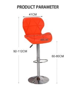 CityRiya-Long Bar Stools Height Adjustable Dining Table Kitchen Dining Table PU Leather Barstool with Back and Footrest Counter Height Bar Chairs Swivel High Chair for Kitchen and Dining (Red, 1)