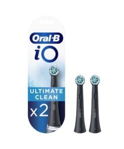Oral-B iO Ultimate Clean Rechargeable Electric Toothbrush Replacement Heads, with Personalized Brushing Modes, Black, Pack of 2 Black