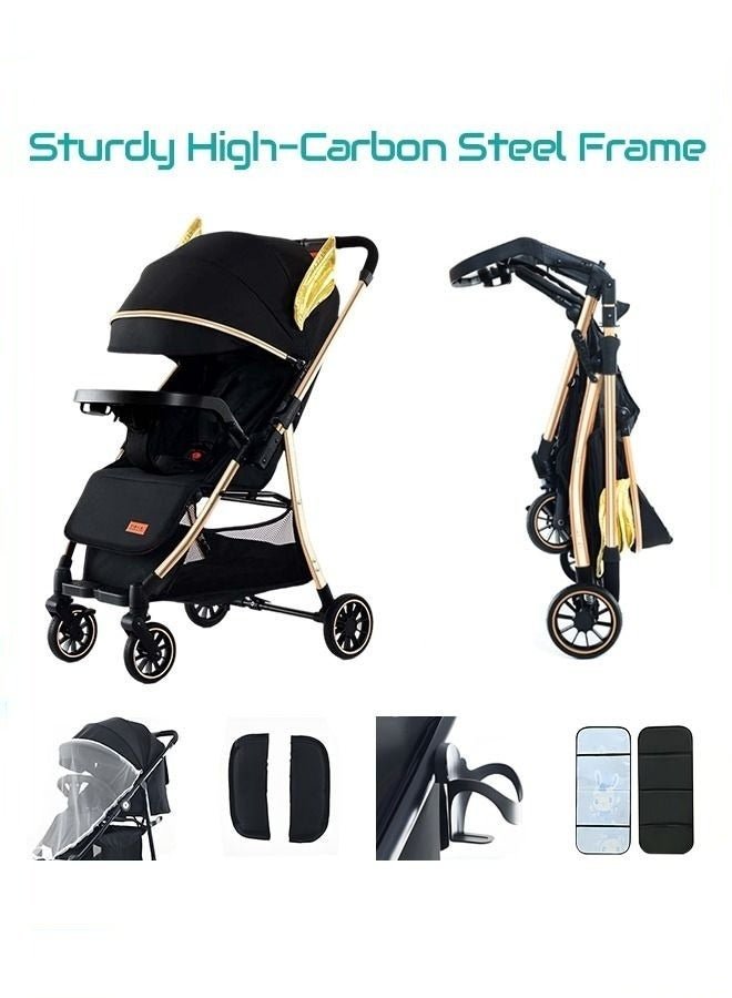 MIXDE Baby Lightweight Strollers for Toddlers Kids, Infant Portable Travel Stroller With Compact Design, Quick Collect, Sit Lying, 5 Point Safety Harness
