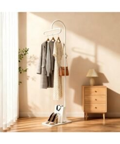 YQbest Metal Coat Rack Freestanding with Natural Marble Base 67” 170cm Entryway Coats Hanger Stand with 3 Hooks, Home Bedroom Hotel Hall Tree for Coats, Hats, Scarves, Clothes, Dress and Handbags