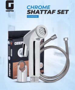 GEEPAS Chrome Shattaf Set | Soft Spray, Non-Stop Water Jet With Easy to use Mechanism | High-Quality ABS Material And High Grade Chrome, 1/2" Standard Connector| For Bathroom Use GSW61106