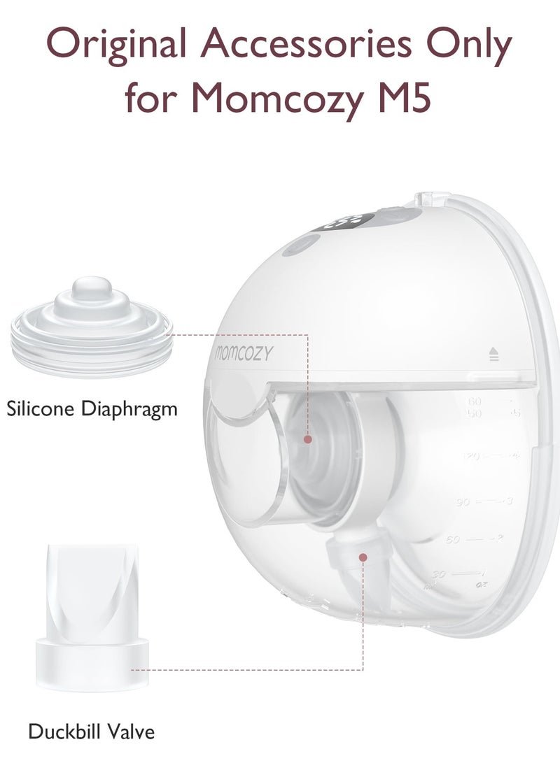 Momcozy Duckbill Valves & Silicone Diaphragm for Momcozy M5, Original Momcozy M5 Breast Pump Replacement Accessories, 1 Pack