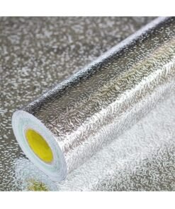 MARKQ Silver Self Adhesive Wallpaper 60x500cm Peel & Stick Contact Paper for Furniture Cabinets Bookshelf Drawer Stove Countertop Kitchen Backsplash Stickers PET Oil Proof Waterproof Aluminum Foil Stickers