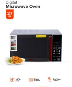 GEEPAS Digital Microwave Oven - Microwave Oven with Multiple Cooking Menus |Reheating & Defrost Function |Child Lock |Digital Controls 27 L 1400 W GMO1876 Silver