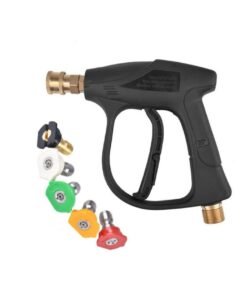 High Pressure Washer Gun, 4350 PSI Short Pressure Washer Handle with 5 Pressure Washer Nozzle, Power Pressure Washer Wand, M22-14 Fitting Car Pressure Washer Kit