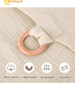 Alternative view of Bebiland Muslin Nursing Cover with Wooden Hoop, 100% Cotton Breastfeeding Cover, Soft and Breathable Privacy Nursing Apron for Mom (Khaki)