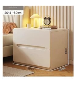 Bedside Table with 2 Drawers, Modern Nightstand for Bedroom | Simple Bedside Cabinet & Storage Side Table, End Table for Home (CT054-White)
