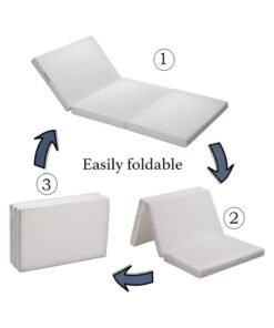 COMFY FOLDING PORTABLE SINGLE WHITE MATTRESS 8