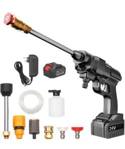 24V Cordless Portable Washer Electric High Pressure Cleaner Machine 200W 30Bar Lithium Handheld Car Cleaning Device With Foam Generator Nozzle Water Pump