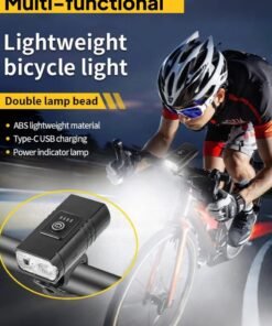 ZONIX Bike Light - 6-Mode Dual XPE LED (Floodlight + Spotlight), Type-C Fast Charging, IPX4 Waterproof, 58g Ultra-Light, Tool-Free Cycling Mount & Flashlight for Cycling, Hiking, Camping & Emergencies