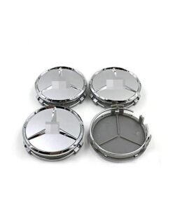 RATSAW Premium Silver Wheel Center Cap Set For Mercedes