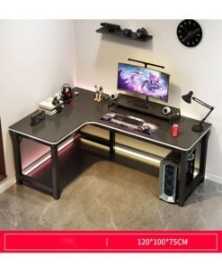 NKX Computer and Multifunction Table Home Office Workstation with Storage Rack 120X100 cm (Right Corner)