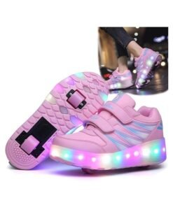AUTOYSUR Roller Shoes Sneakers,Roller Skates for Kids,Skates Shoes with Wheels LED Light for Kids (Pink)