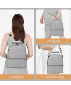 RAKAY Portable Breastmilk Cooler Bag ,Cooler and Moistureproof Double Layer Breast Milk Baby Bottle Cooler Bag, for Travel, Nursing Mom Daycare, Work, Picnic,Gray - Image 3