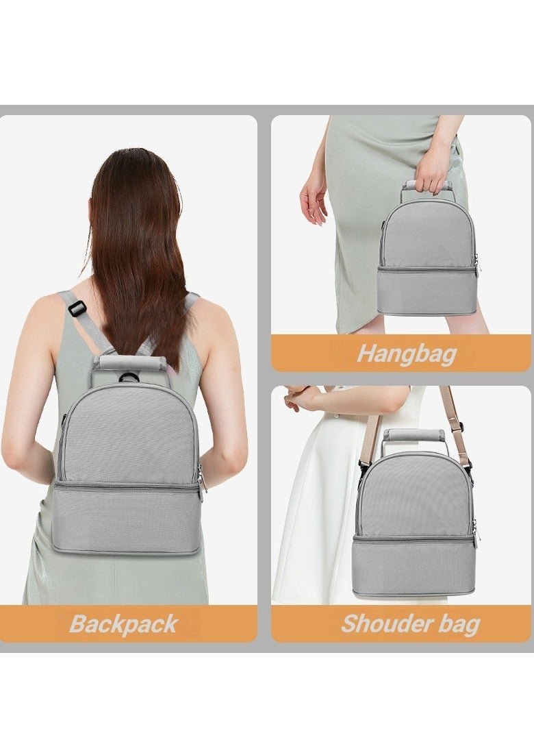 RAKAY Portable Breastmilk Cooler Bag ,Cooler and Moistureproof Double Layer Breast Milk Baby Bottle Cooler Bag, for Travel, Nursing Mom Daycare, Work, Picnic,Gray - Image 3