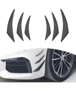 6 PCS Front Bumper Spoiler, Auto Front Bumper Lip Splitter, Self-Adhesive Body Anti-Scratch Splitter Decoration, Universal Cars Modification Body Kit (Carbon Fiber Black)