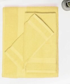 GLAMBURG Ultra Soft 8-Piece Towel Set - 100% Pure Ringspun Cotton, Contains 2 Oversized Bath Towels 27x54, 2 Hand Towels 16x28, 4 Wash Cloths 13x13 - Ideal for Everyday use, Hotel & Spa - Yellow