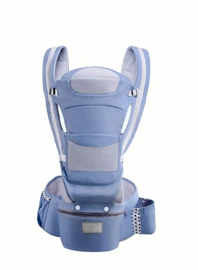DOOKOO Ergonomic Infant Carriers with Hip Seat Waist Stool and Storage Box for Breastfeeding, Newborn to Toddler 1-48 Months Front and Back Baby Holder Carrier for Men Dad Mom